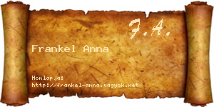 Frankel Anna névjegykártya